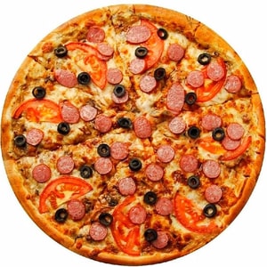 Фото товара 'Пицца с сосисками и маслинами'